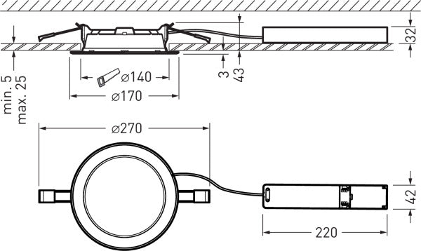 Multilumen Led Downlight 2325 Serie 2000lm - 7791140
