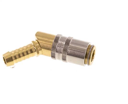 Latón DN 6 Acoplamiento de moldes Pilar de manguera de 9 mm 45 grados