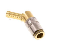 Latón DN 6 Acoplamiento de moldes Pilar de manguera de 9 mm 45 grados