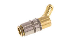 Latón DN 6 Acoplamiento de moldes Pilar de manguera de 9 mm 45 grados