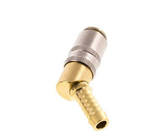 Latón DN 6 Acoplamiento de moldes Pilar de manguera de 9 mm 45 grados