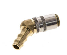 Latón DN 6 Enchufe de anclaje para manguera de 9,5 mm Pilar de 45 grados
