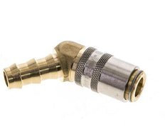 Latón DN 6 Enchufe de anclaje para manguera de 9,5 mm Pilar de 45 grados