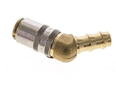 Latón DN 6 Enchufe de anclaje para manguera de 9,5 mm Pilar de 45 grados