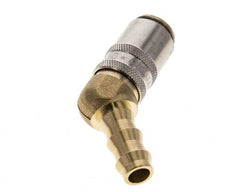 Latón DN 6 Enchufe de anclaje para manguera de 9,5 mm Pilar de 45 grados
