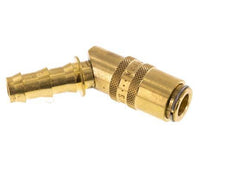 Brass DN 6 Mold Coupling Socket 9.5 mm Hose Pillar Unlocking Protection Double Shut-Off 45-deg