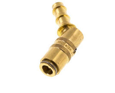 Brass DN 6 Mold Coupling Socket 9.5 mm Hose Pillar Unlocking Protection Double Shut-Off 45-deg