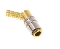 Latón DN 6 Enchufe de anclaje del molde 9 mm Protección de desbloqueo de la manguera 45 grados