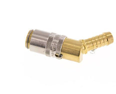 Latón DN 6 Enchufe de anclaje del molde 9 mm Protección de desbloqueo de la manguera 45 grados