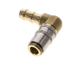 Acoplamiento de latón DN 6 Pilar de manguera de 9,5 mm de 90 grados