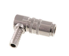 Stainless Steel DN 6 Mold Coupling Socket 9 mm Hose Pillar Double Shut-Off 90-deg