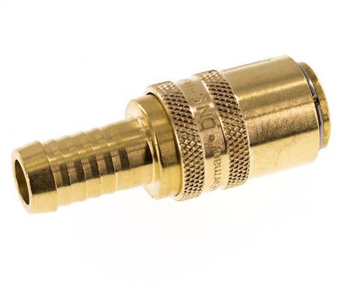 Brass DN 9 Mold Coupling Socket 13 mm Hose Pillar Double Shut-Off