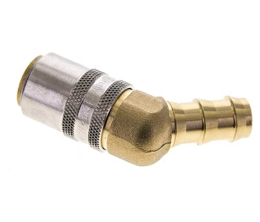 Latón DN 9 Enchufe de anclaje del molde 12,7 mm Pilar de la manguera 45 grados