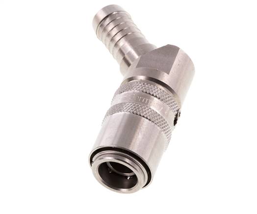 Acero inoxidable DN 9 Enchufe de anclaje para manguera de 13 mm Pilar de 45 grados