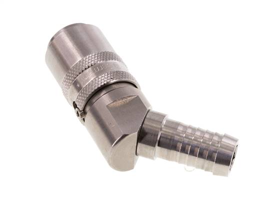 Acero inoxidable DN 9 Enchufe de anclaje para manguera de 13 mm Pilar de 45 grados