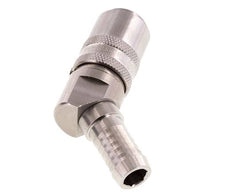 Acero inoxidable DN 9 Enchufe de anclaje para manguera de 13 mm Pilar de 45 grados