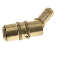 Brass DN 9 Mold Coupling Socket 13 mm Hose Pillar Unlocking Protection Double Shut-Off 45-deg