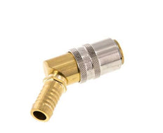 Brass DN 9 Mold Coupling Socket 13 mm Hose Pillar Unlocking Protection 45-deg