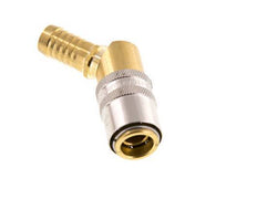 Brass DN 9 Mold Coupling Socket 13 mm Hose Pillar Unlocking Protection 45-deg