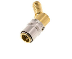 Brass DN 9 Mold Coupling Socket 13 mm Hose Pillar Unlocking Protection 45-deg