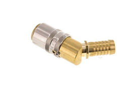 Brass DN 9 Mold Coupling Socket 13 mm Hose Pillar Unlocking Protection 45-deg