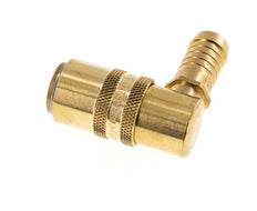 Brass DN 9 Mold Coupling Socket 13 mm Hose Pillar Double Shut-Off 90-deg