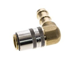 Acoplamiento de latón DN 9 para mangueras de 12,7 mm Pilar de 90 grados