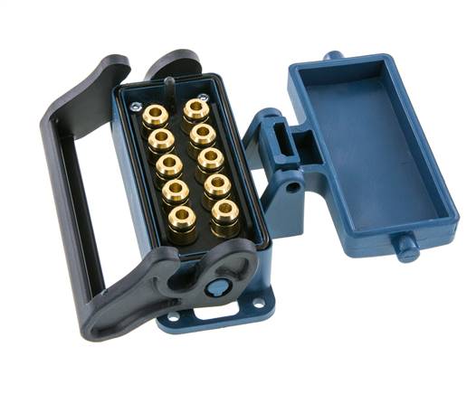 Enchufe múltiple de latón 10x6 mm Conexiones a presión Protección de desbloqueo