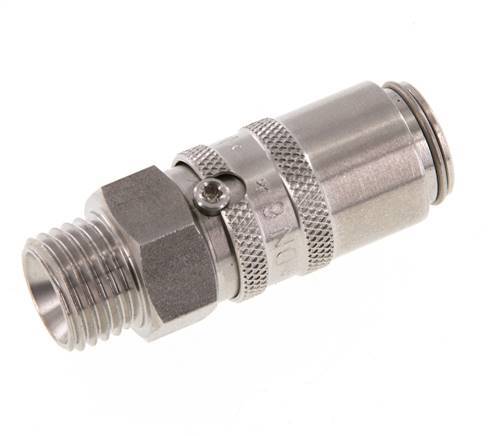 Acoplamiento de moldes de acero inoxidable DN 6 con rosca macho M14x1,5
