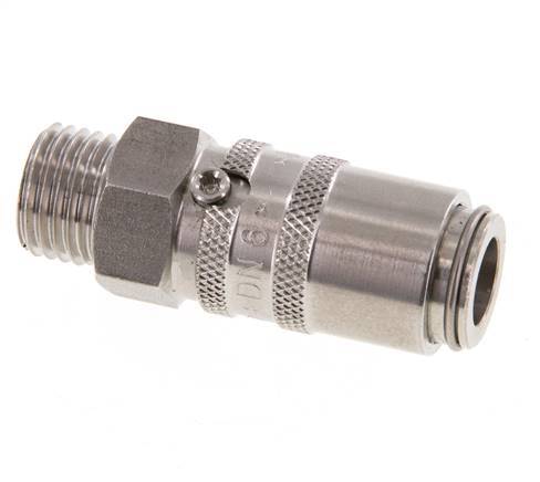 Acoplamiento de moldes de acero inoxidable DN 6 con rosca macho M14x1,5