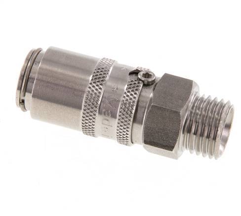 Acoplamiento de moldes de acero inoxidable DN 6 con rosca macho M14x1,5