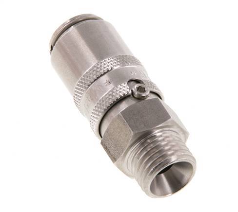 Acoplamiento de moldes de acero inoxidable DN 6 con rosca macho M14x1,5