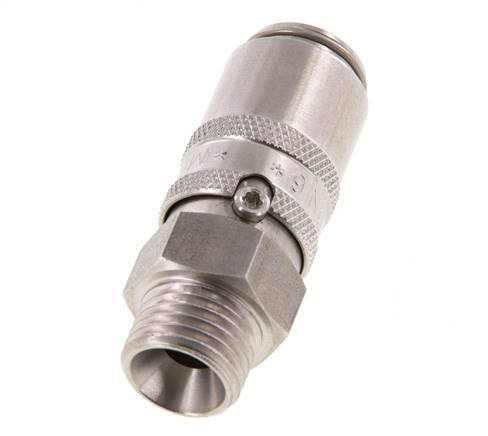 Acoplamiento de moldes de acero inoxidable DN 6 con rosca macho M14x1,5