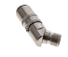 Acero inoxidable DN 6 Acoplamiento de moldes con rosca macho M14x1,5 Cierre doble a 45 grados