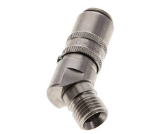 Acero inoxidable DN 6 Acoplamiento de moldes con rosca macho M14x1,5 Cierre doble a 45 grados