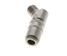 Acero inoxidable DN 6 Acoplamiento de moldes con rosca macho de 1/4 de pulgada Doble cierre de 45 grados