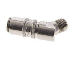 Stainless Steel DN 6 Mold Coupling Socket G 1/4 inch Male Threads 45-deg
