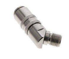 Stainless Steel DN 6 Mold Coupling Socket G 1/4 inch Male Threads 45-deg