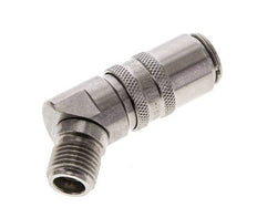 Stainless Steel DN 6 Mold Coupling Socket G 1/4 inch Male Threads 45-deg