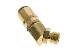 Latón DN 6 Acoplamiento de moldes Rosca macho M14x1,5 Protección de desbloqueo Doble cierre 45 grados