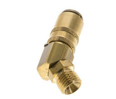 Latón DN 6 Acoplamiento de moldes Rosca macho M14x1,5 Protección de desbloqueo Doble cierre 45 grados