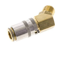 Latón DN 6 Acoplamiento de molde G 1/4 pulgadas rosca macho Protección de desbloqueo 45-deg