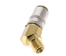 Latón DN 6 Acoplamiento de molde G 1/4 pulgadas rosca macho Protección de desbloqueo 45-deg
