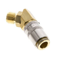 Latón DN 6 Acoplamiento de molde G 1/4 pulgadas rosca macho Protección de desbloqueo 45-deg