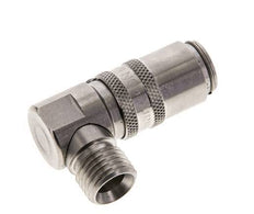 Acero inoxidable DN 6 Acoplamiento de moldes con rosca macho M14x1,5 Cierre doble de 90 grados