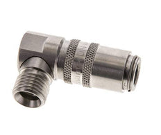 Acero inoxidable DN 6 Acoplamiento de moldes con rosca macho M14x1,5 Cierre doble de 90 grados