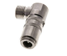 Acero inoxidable DN 6 Acoplamiento de moldes con rosca macho M14x1,5 Cierre doble de 90 grados