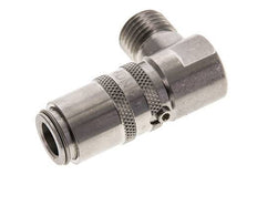 Acero inoxidable DN 6 Acoplamiento de moldes con rosca macho M14x1,5 Cierre doble de 90 grados