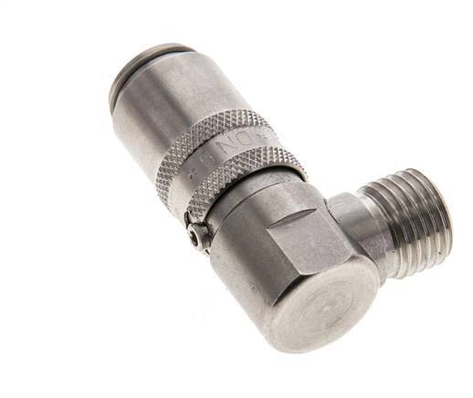 Acero inoxidable DN 6 Acoplamiento de moldes con rosca macho M14x1,5 Cierre doble de 90 grados
