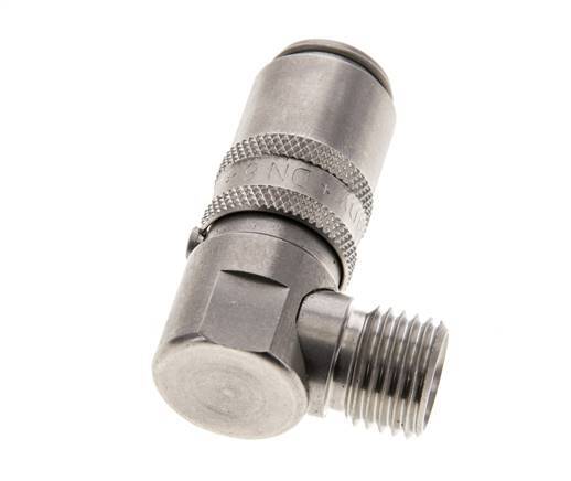 Acero inoxidable DN 6 Acoplamiento de moldes con rosca macho M14x1,5 Cierre doble de 90 grados